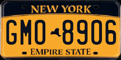 NY license plate GMO8906