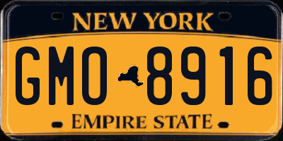 NY license plate GMO8916