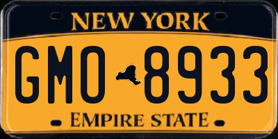 NY license plate GMO8933
