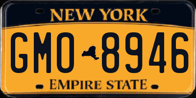 NY license plate GMO8946