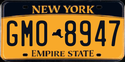 NY license plate GMO8947