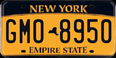 NY license plate GMO8950