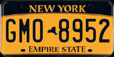NY license plate GMO8952