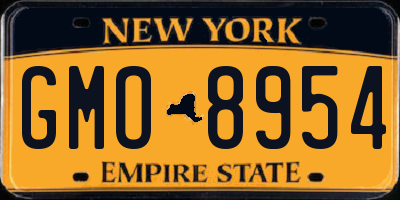 NY license plate GMO8954