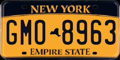 NY license plate GMO8963