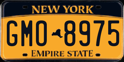 NY license plate GMO8975