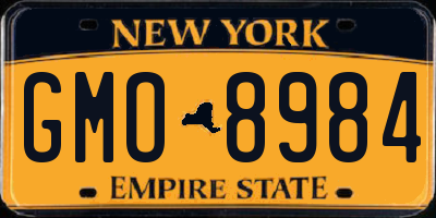 NY license plate GMO8984