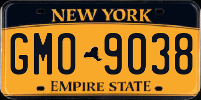NY license plate GMO9038