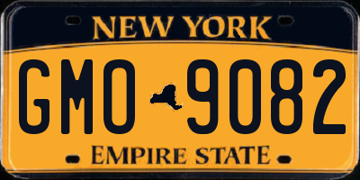 NY license plate GMO9082