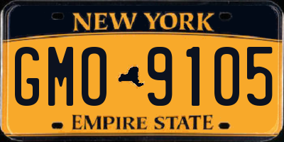 NY license plate GMO9105