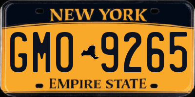 NY license plate GMO9265
