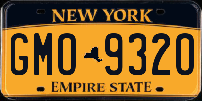 NY license plate GMO9320