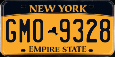 NY license plate GMO9328