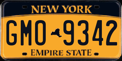 NY license plate GMO9342