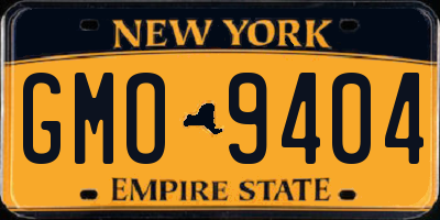 NY license plate GMO9404