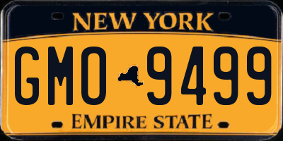 NY license plate GMO9499