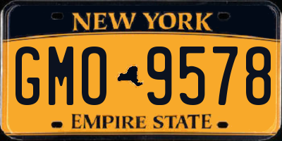 NY license plate GMO9578