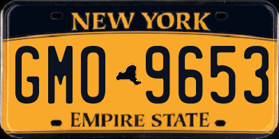 NY license plate GMO9653