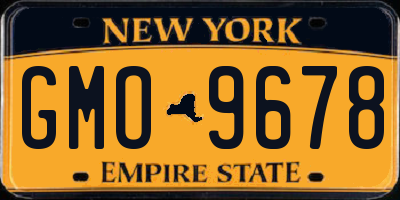 NY license plate GMO9678