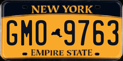 NY license plate GMO9763