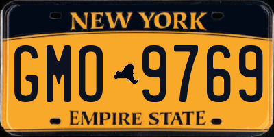 NY license plate GMO9769