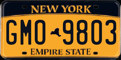 NY license plate GMO9803