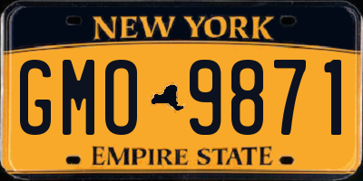 NY license plate GMO9871