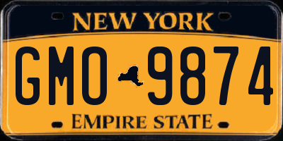 NY license plate GMO9874