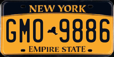 NY license plate GMO9886
