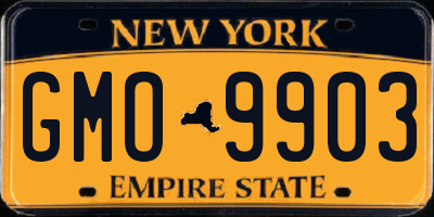 NY license plate GMO9903
