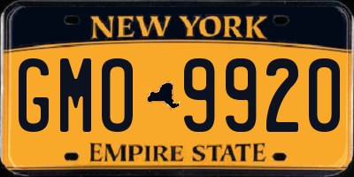 NY license plate GMO9920