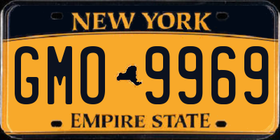 NY license plate GMO9969