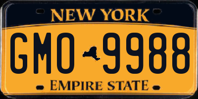 NY license plate GMO9988