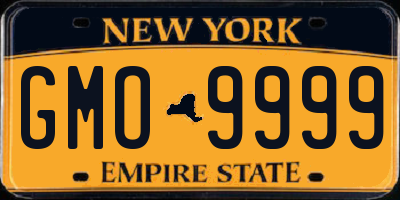 NY license plate GMO9999