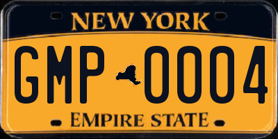 NY license plate GMP0004