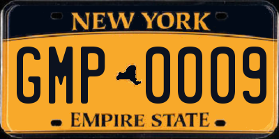 NY license plate GMP0009