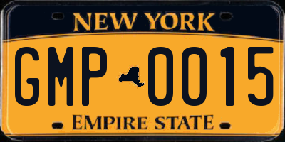 NY license plate GMP0015