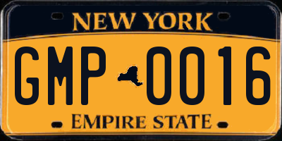 NY license plate GMP0016