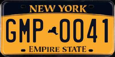 NY license plate GMP0041