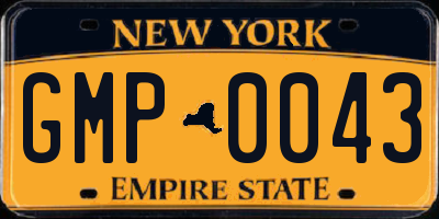 NY license plate GMP0043