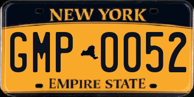 NY license plate GMP0052