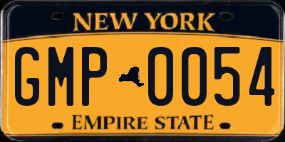 NY license plate GMP0054