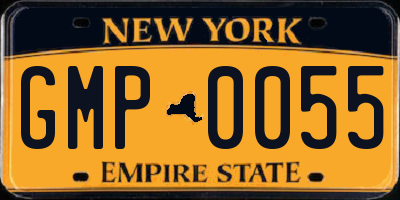 NY license plate GMP0055