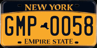 NY license plate GMP0058