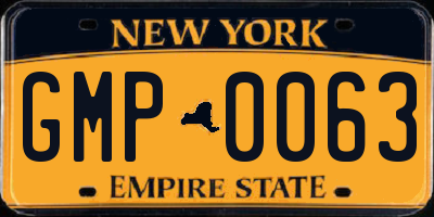 NY license plate GMP0063