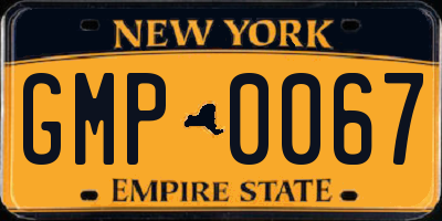 NY license plate GMP0067