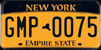 NY license plate GMP0075