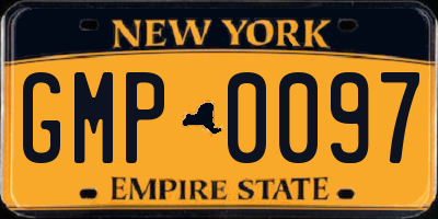 NY license plate GMP0097