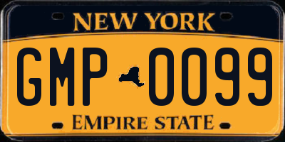 NY license plate GMP0099