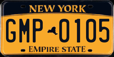 NY license plate GMP0105